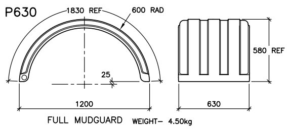P630 Truck Mudguard fits Semitrailers and Prime Movers